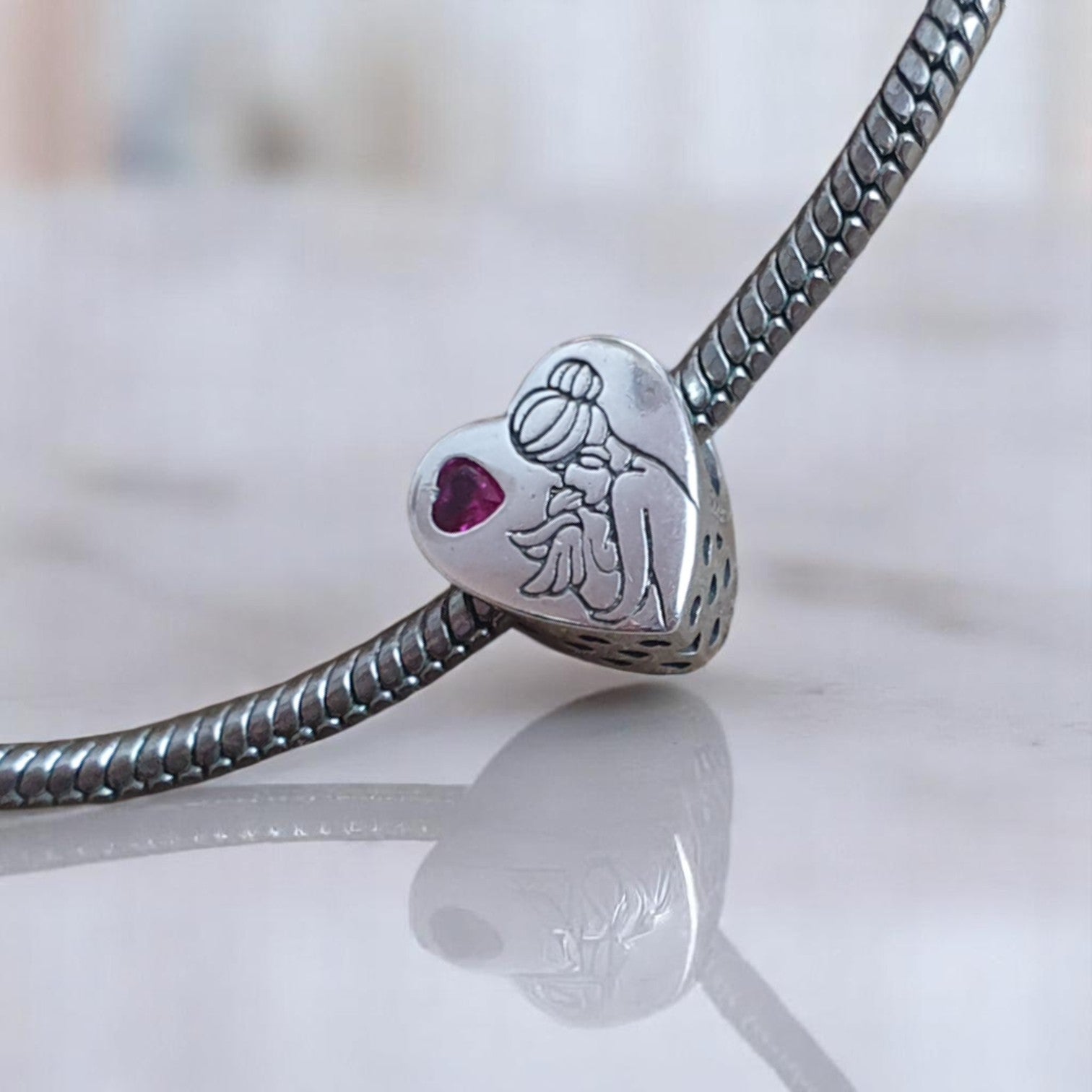 Charm bebe estrella corazón plata